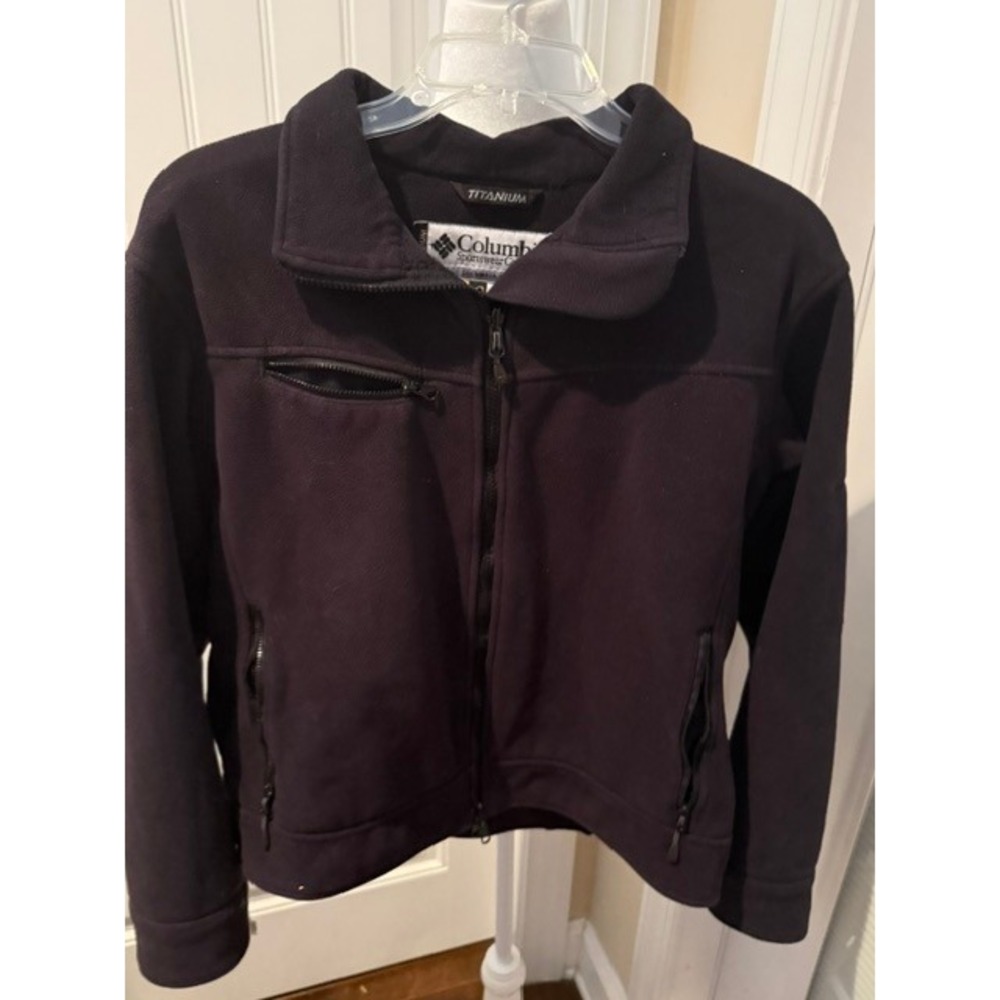 Columbia Titanium Interchange Black Fleece Jacket Womens Large WL6577